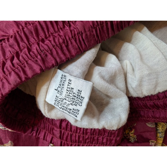 Slade Women's L Burgundy Thanksgiving Print Tracksuit Set Jacket Pants Vintage - Picture 4 of 8